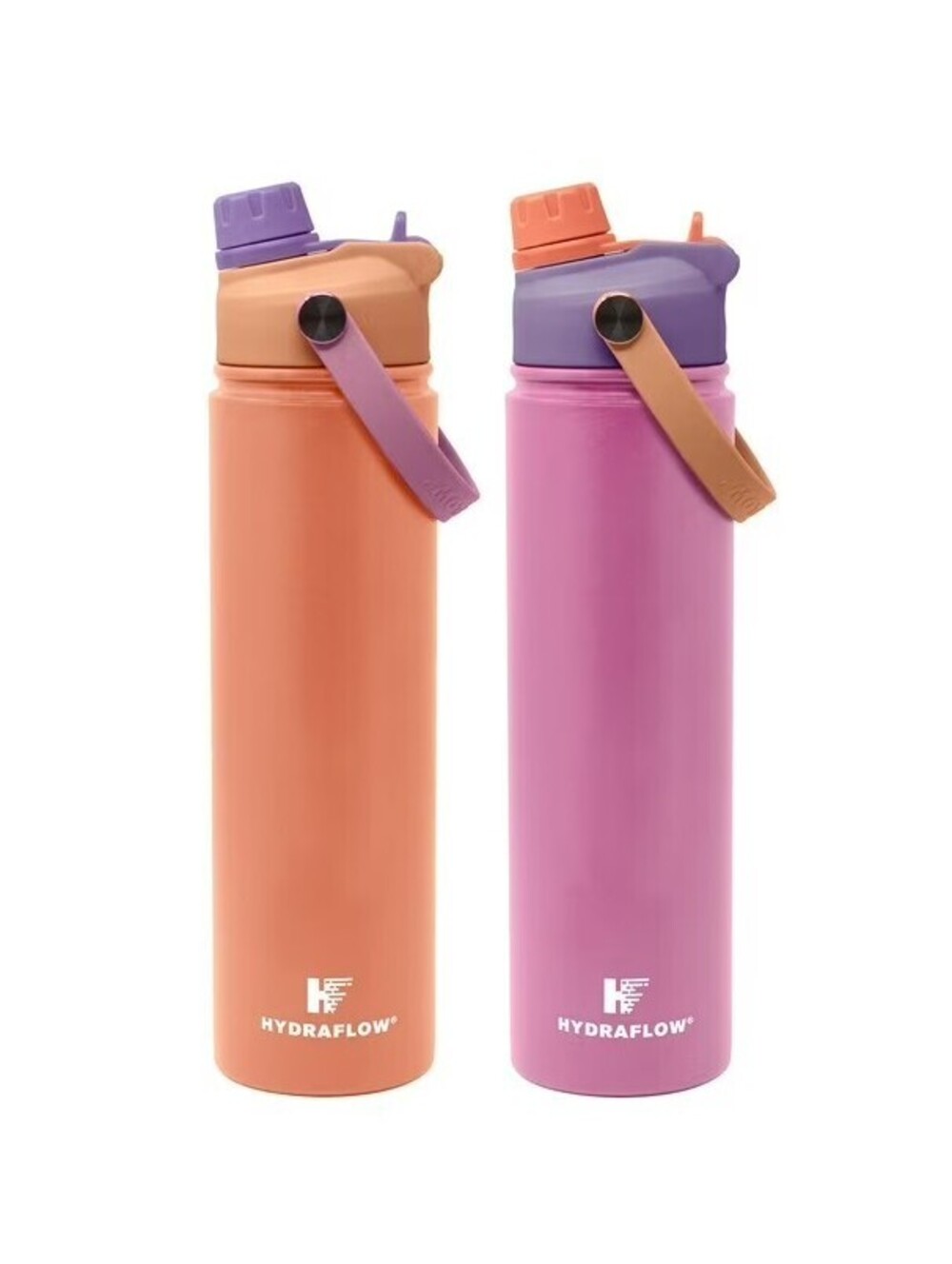 Hydraflow 25-oz. Double Wall Stainless Steel Water Bottle with Dual Lid, 2 Pack